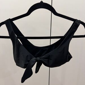 SHEIN Black Satin Tie-Front Bralette